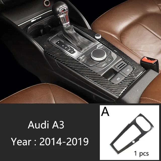 Carbon Fiber For Audi A3 8V S3 Car Interior Gearshift Air Conditioning CD Panel Door Armrest Cover Trim Stickers Accessories