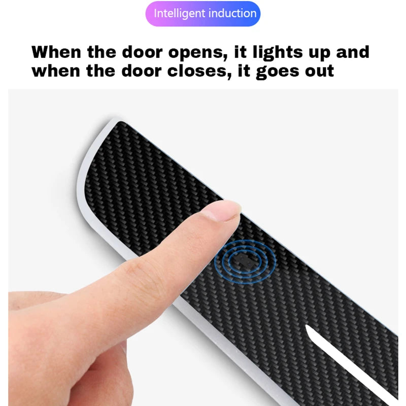 Customized Carbon fiber Car Logo Door Illuminated Sill Light