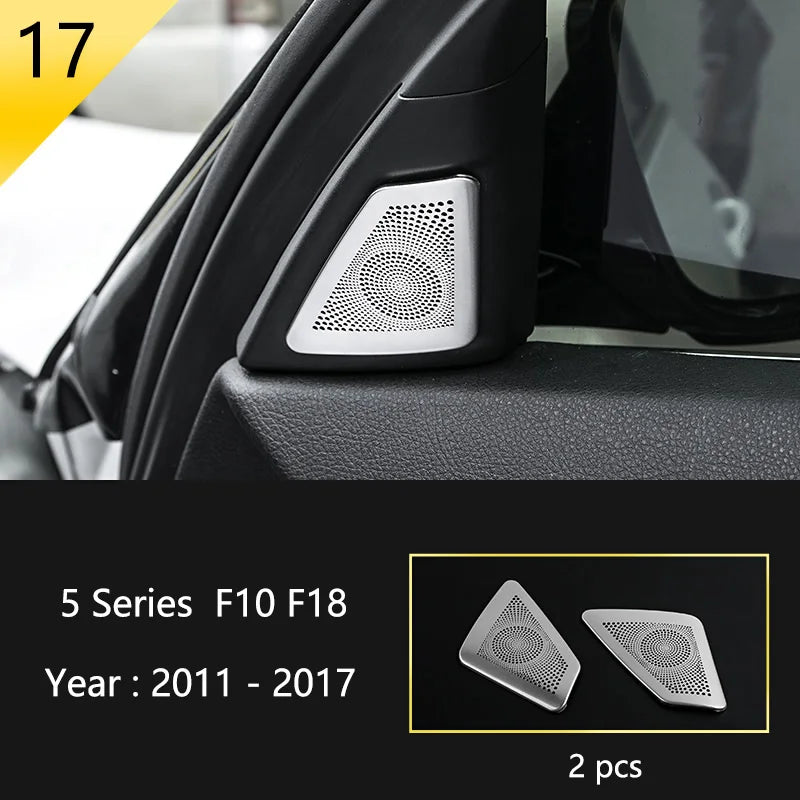 For BMW 5 Series F10 F18 Car Styling Interior Buttons Panel Frame Decoration Cover Trim Car Sticker Stainless Steel Accessories
