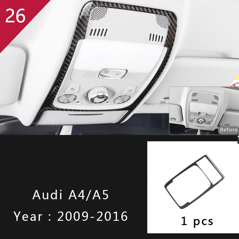 For Audi A4 S4 RS4 B8 8K A5 S5 RS5 8T 8F Car Carbon Fiber Window Door Panel Strips Cover Protective Trim Sticker Accessories