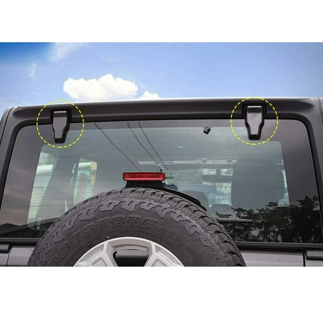 2pcs/set Car Rear Window Glass Hinge Cover Trim ABS Plastic 