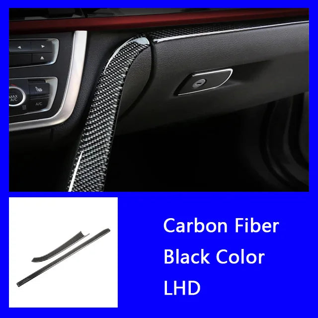 Carbon Fiber Car Co-pilot Panel Decoration Cover Trim Glove Box Switch Frame Sticker For BMW 3GT F30 F32 F34 Interior Accessorie