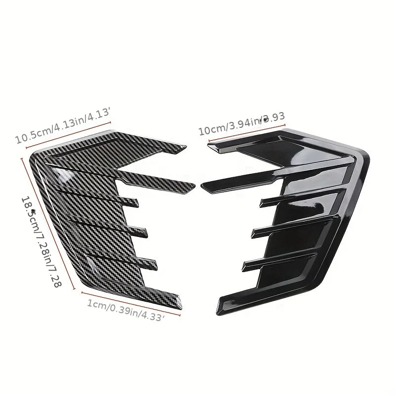 2pcs Universal Car Air Flow Fender Hood Intake Vent Cover Tr