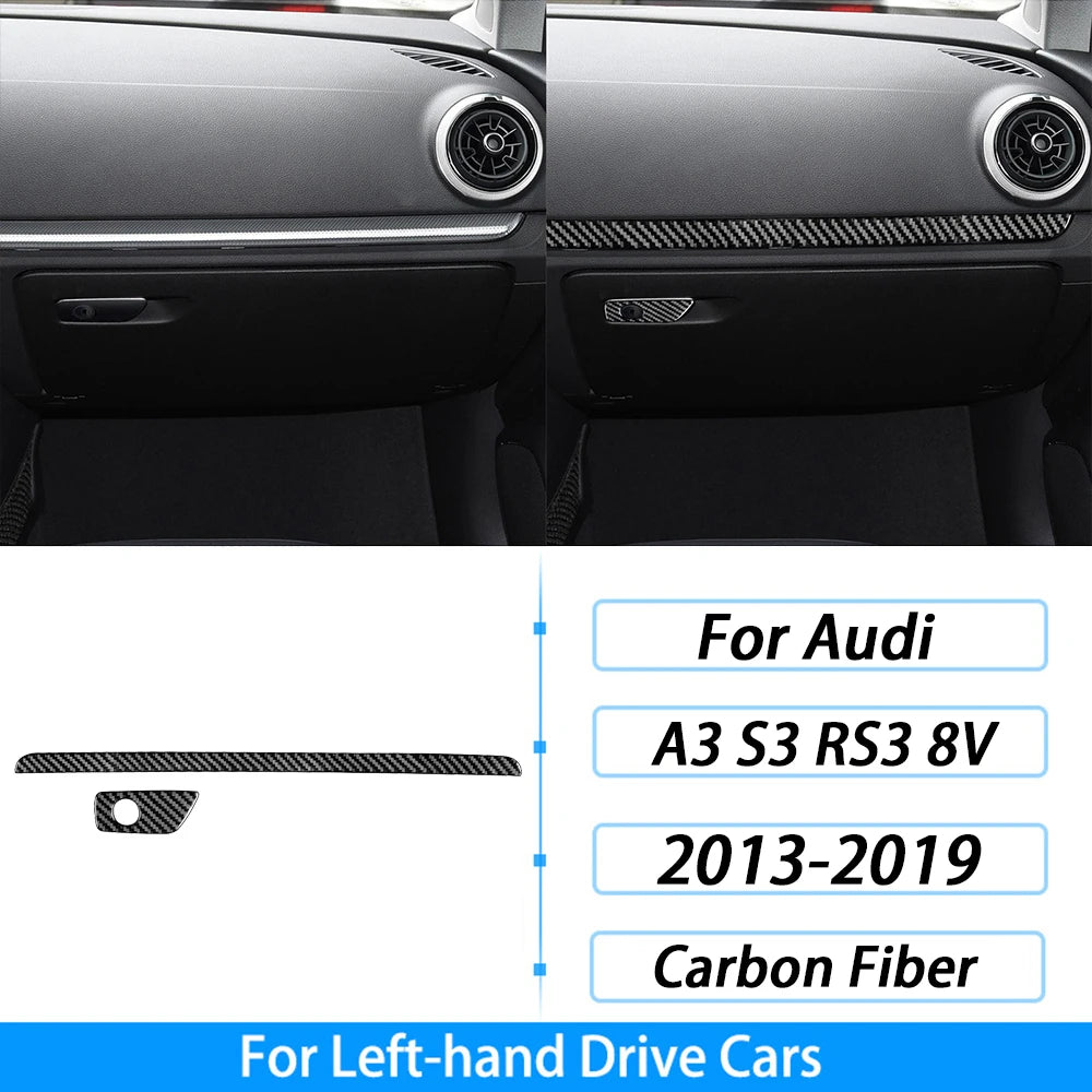 For Audi A3 S3 RS3 8V 2013-2019 Accessories Carbon Fiber Center Console Dashboard Air Vent Panel Trim Set Car Interior Sticker