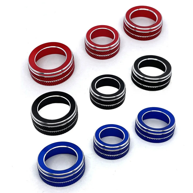 Dashboard AC Control Switch Knob Decoration Ring Metal Trim 