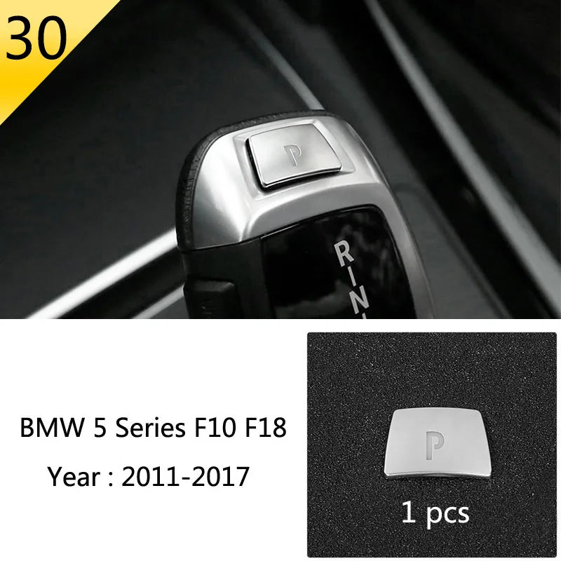 For BMW 5 Series F10 F18 Car Styling Interior Buttons Panel Frame Decoration Cover Trim Car Sticker Stainless Steel Accessories