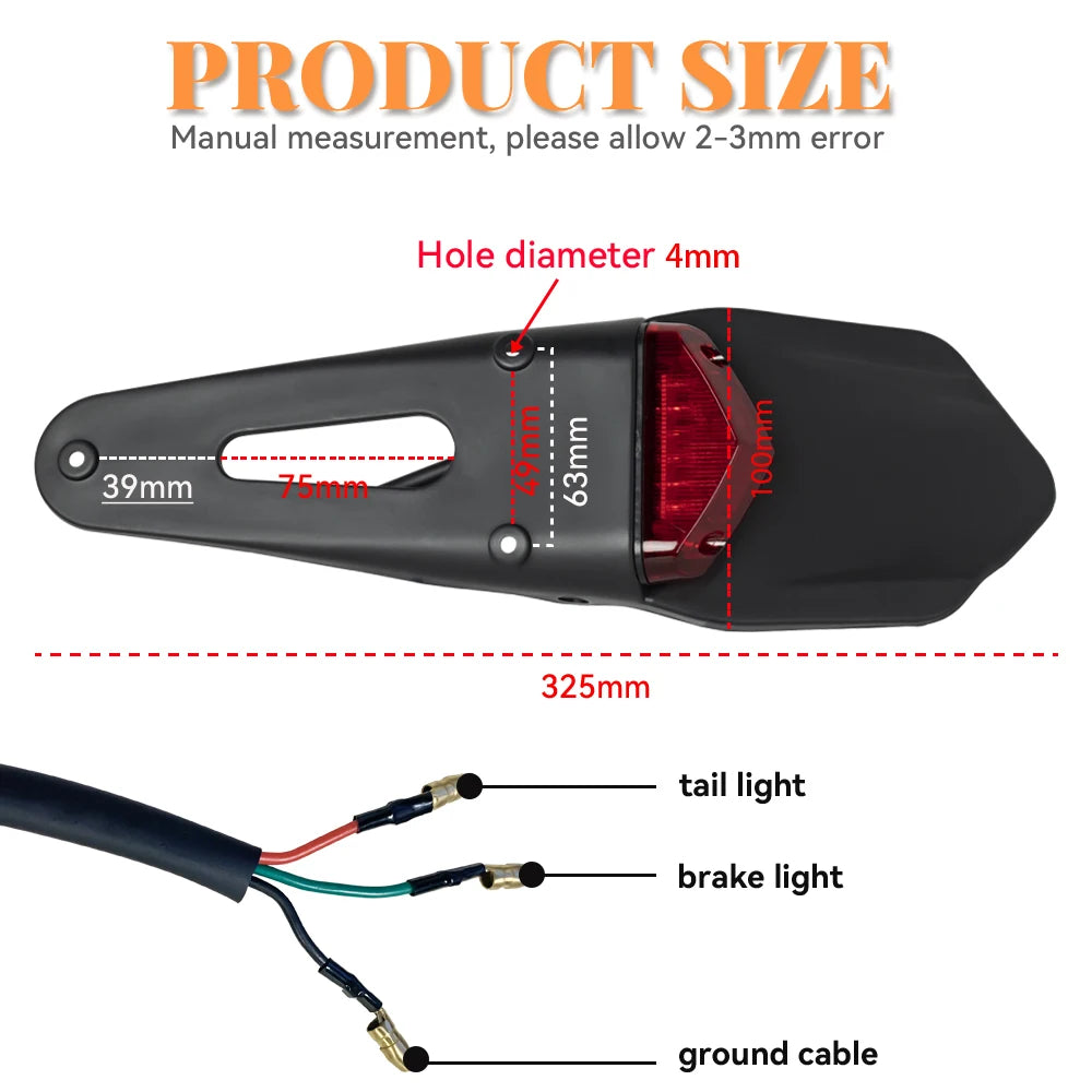 Motorcycle Tail Light For Enduro Off-Road Bike For Kawasaki 
