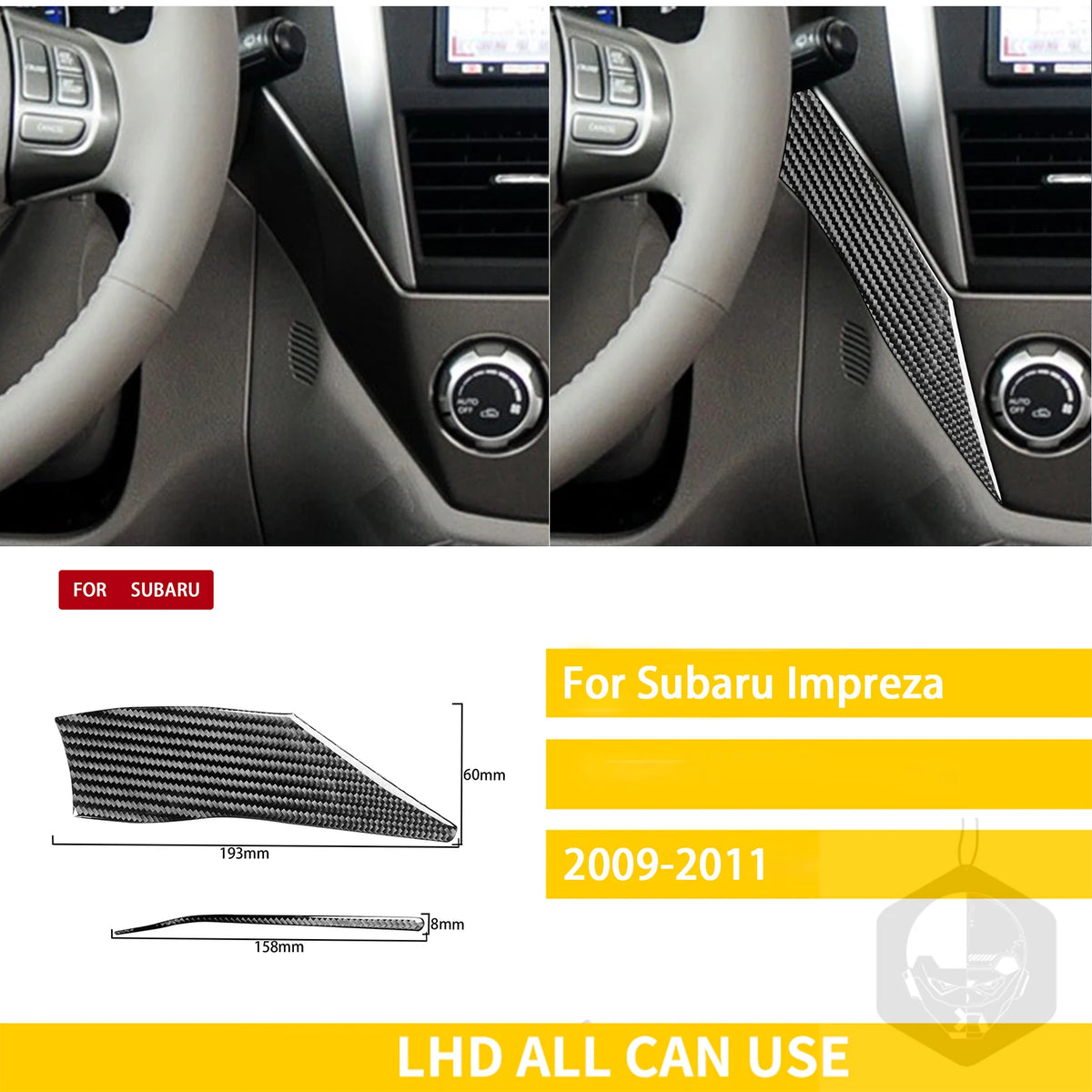 For Subaru Impreza 2009 2010 2011 Accessories Carbon Fiber Car Interior Gear Cuphold Panel CD Air Outlet Cover Trim Sticker