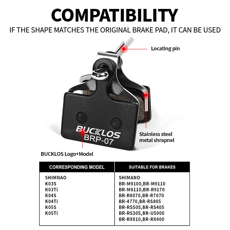 BUCKLOS Resin Disc Brake Pad For SHIMANO K05S Wear-resistant