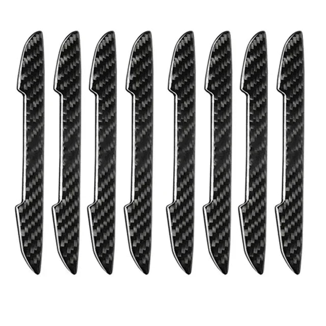 4/8pcs Car Door Protective Sticker Strip Carbon Fiber Look Anti-Collision Protector Car Door Edg Scratch-resistant Stickers