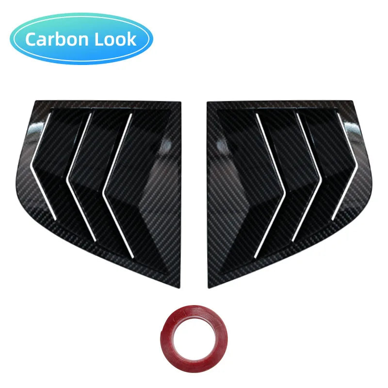 For Kia Stinger 2018-2022 2pcs Rear Side Window Blinds Trim Cover Louver Stickers Frame ABS Carbon Fiber Auto Car Accessories