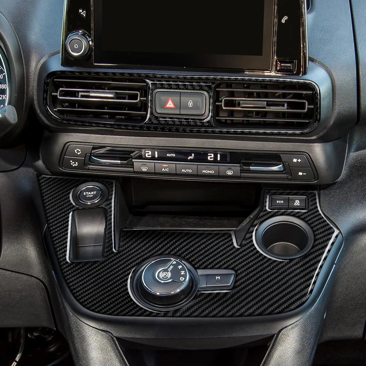 Carbon Fiber Interior Sticker. Car Center Console Side Air O