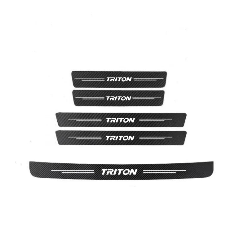 60X7CM Car Door Sill Side Anti Scratch Protector Strip Carbon Fiber Car Sticker For Mitsubishi L200 Triton Car Accessories
