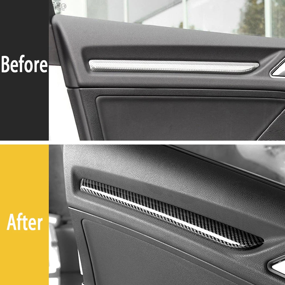 Car LHD Center Console Door Panel Carbon Fiber Trim ABS For 
