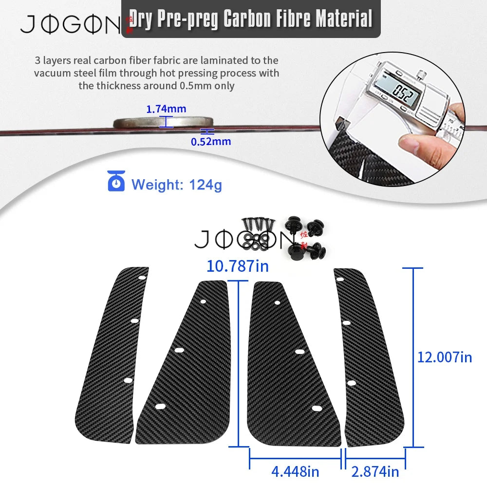 4Pcs Real Carbon Fiber Car Side Fender Mudflaps Splash Mud G