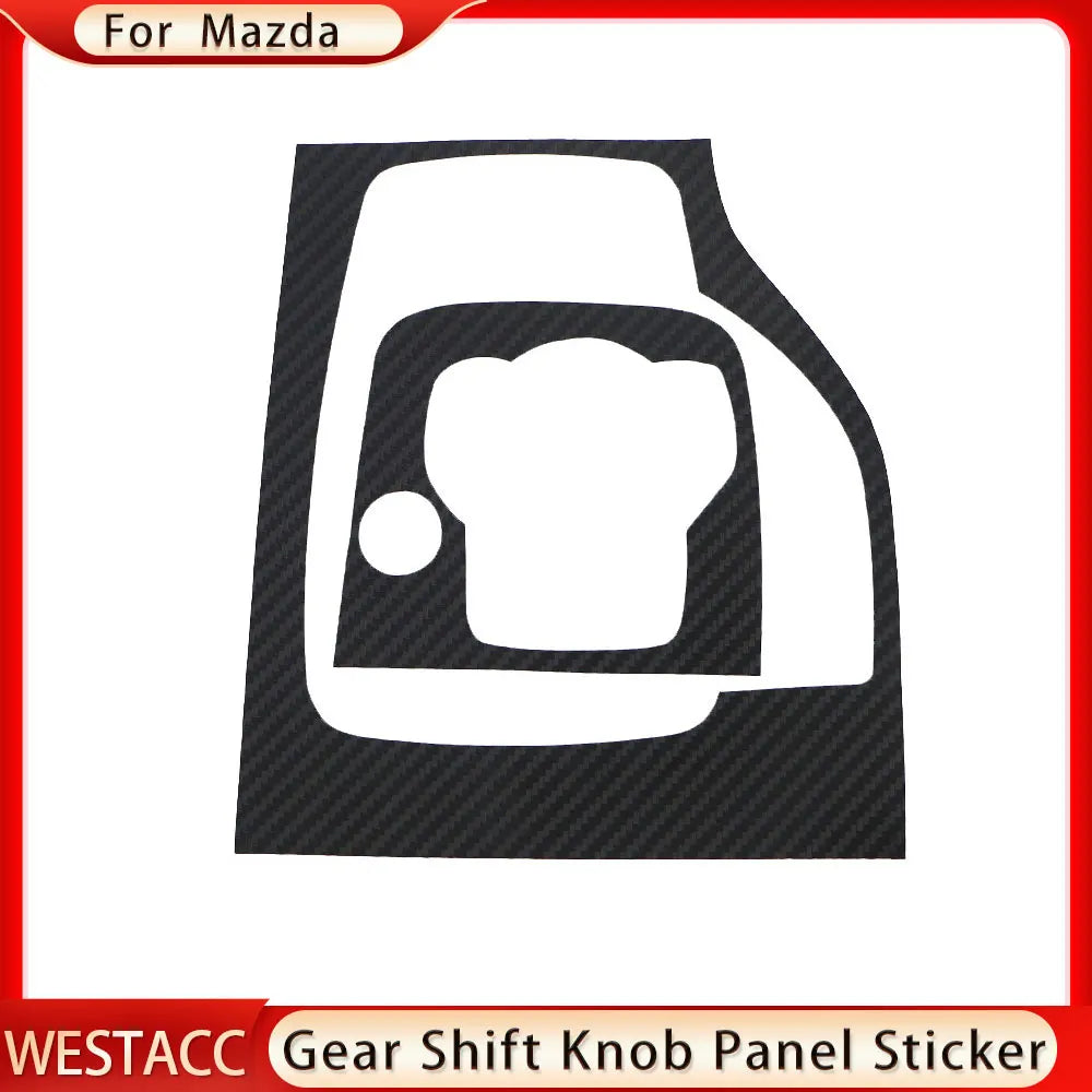 Carbon Fiber Car Gear Head Shift Knob Panel Cover Trim Stick