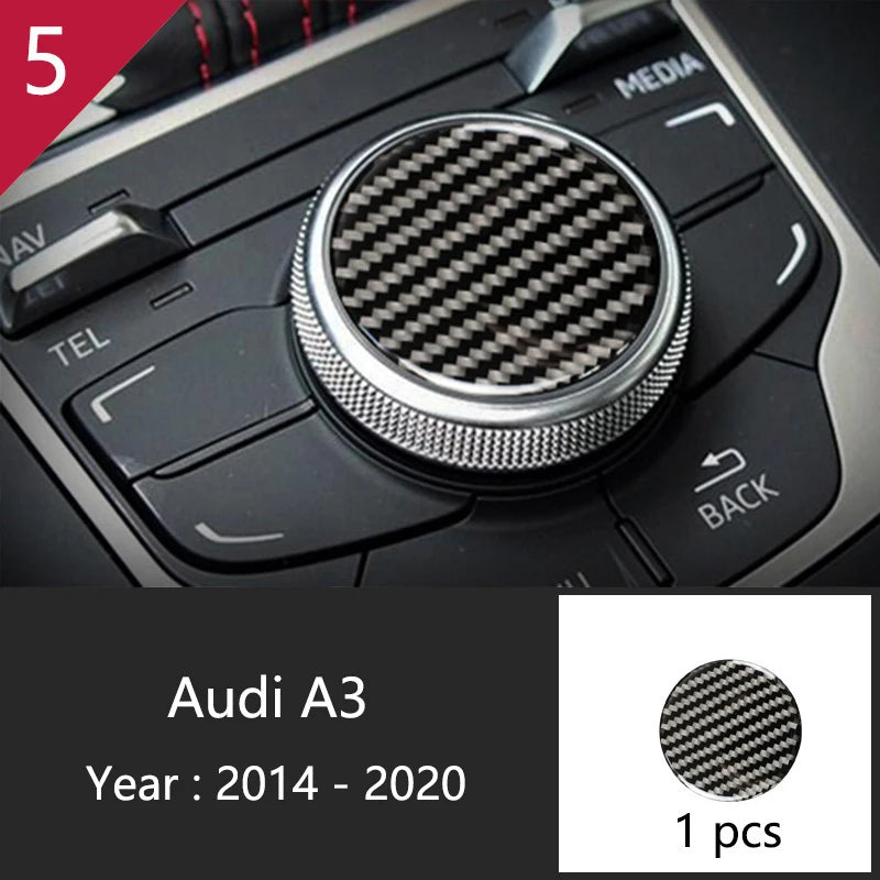 Car Styling Center Console Gear Shift Panel Decoration Cover Sticker Trim For Audi A3 8V S3 2014-2019 Carbon Fiber Accessories