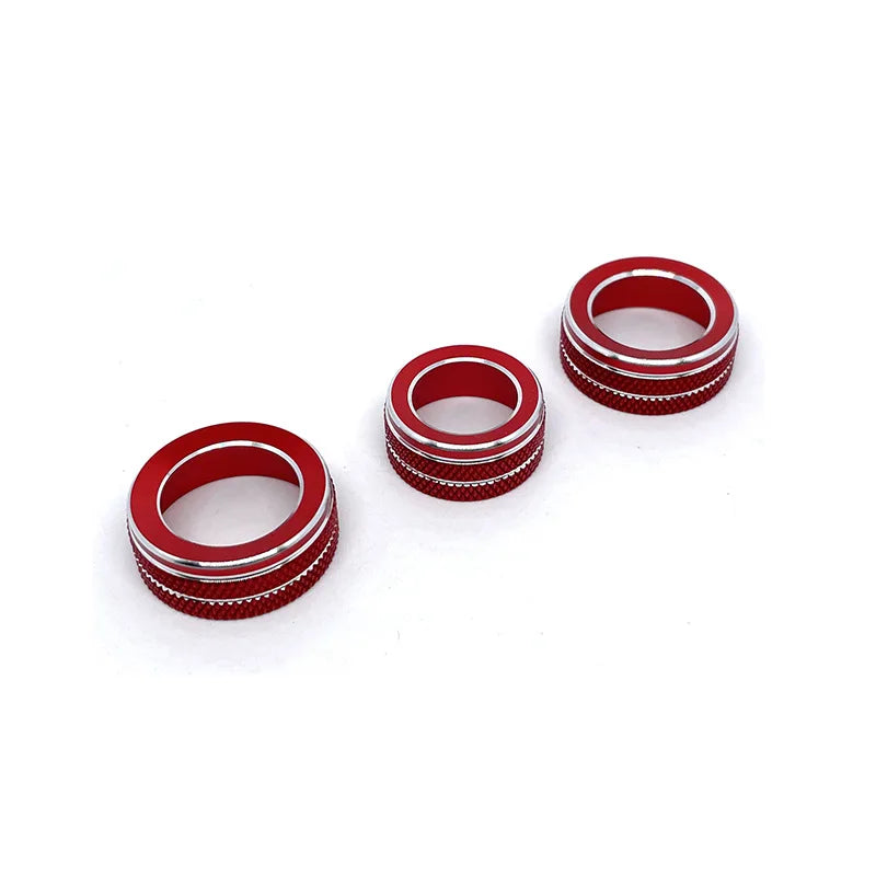 Dashboard AC Control Switch Knob Decoration Ring Metal Trim Cover For AUDI A3 S3 Interior Accessories