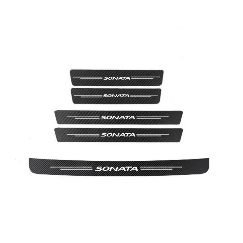 60X7CM Car Door Sill Side Anti Scratch Protector Strip Carbon Fiber Car Sticker For Hyundai Sonata LF 2015 2016 2017 2018 2022