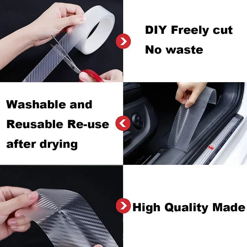 Transparent Carbon Fiber Car Threshold Portector Moulding St