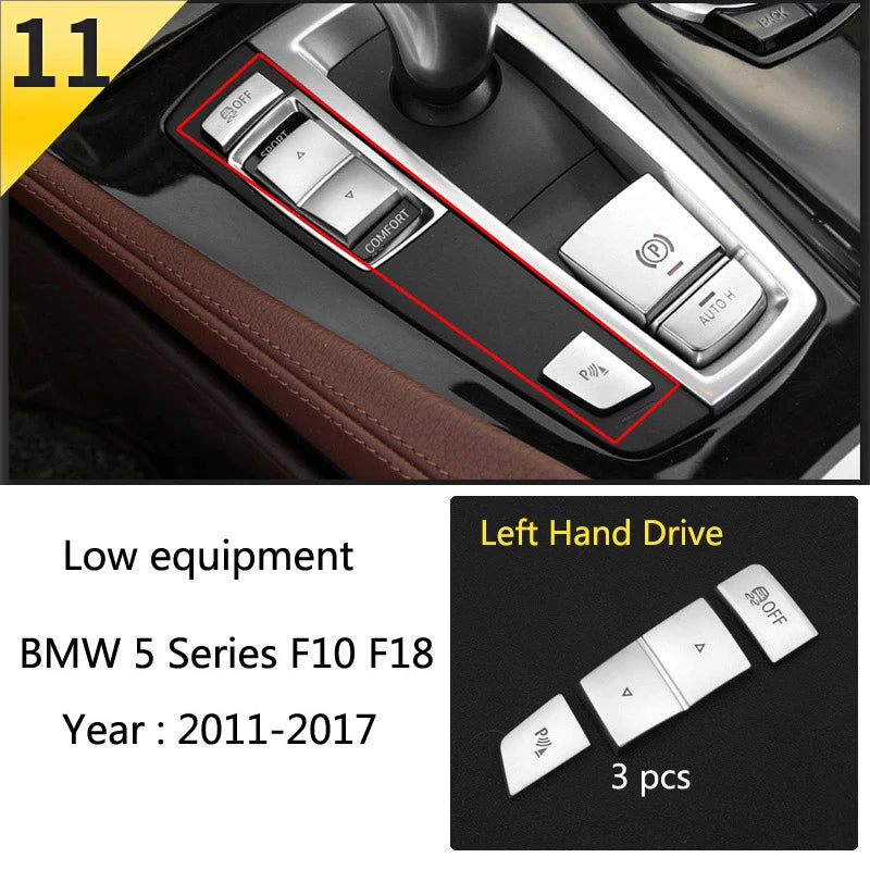 LHD For BMW 5 Series F10 F11 Carbon Fiber Car Central Armrest Box Cover Storage Box Gear Position Panel Decoration Cover Trim