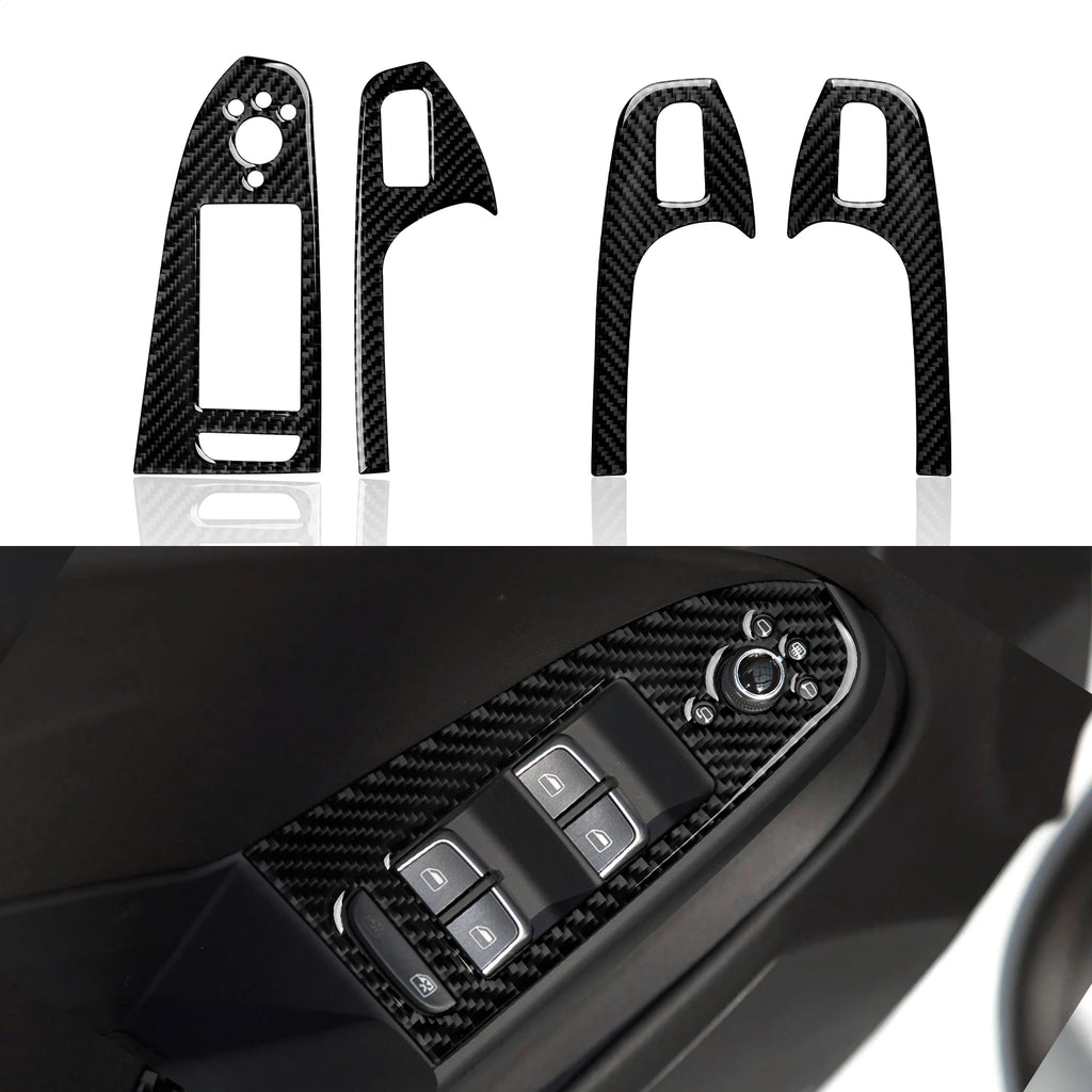 Car Center Console Gear Shift Panel Set For Audi A4 S4 RS4 A5 S5 RS5 (2007-2016) Carbon Fiber Interior Sticker Trim Accessories