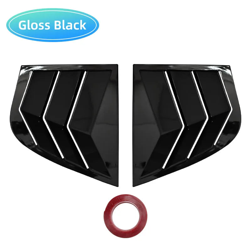 For Kia Stinger 2018-2022 2pcs Rear Side Window Blinds Trim Cover Louver Stickers Frame ABS Carbon Fiber Auto Car Accessories