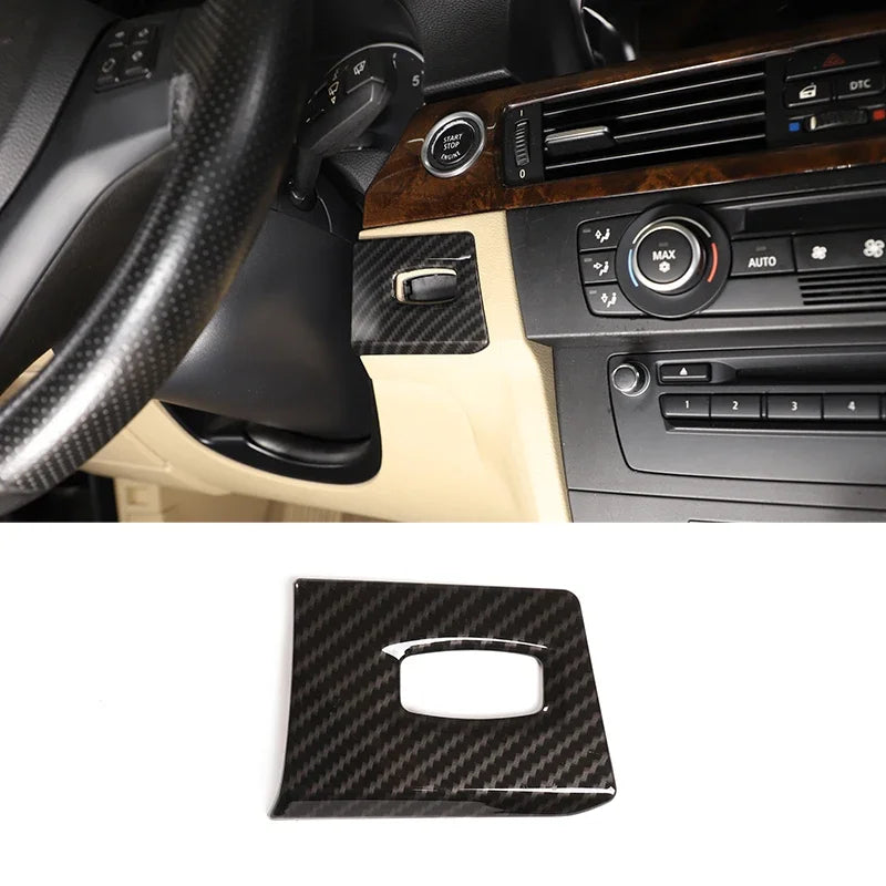 For BMW 3 Series E90 2005-2012 Car Carbon Fiber Interior Decoration Cover Stickers Dashboard Console Gear Shift Door Handle Trim