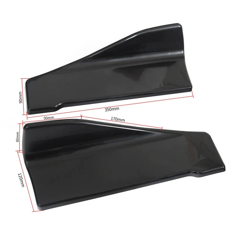 Universal Fit Car Spoiler Lip Carbon Fiber Glossy Black Rear