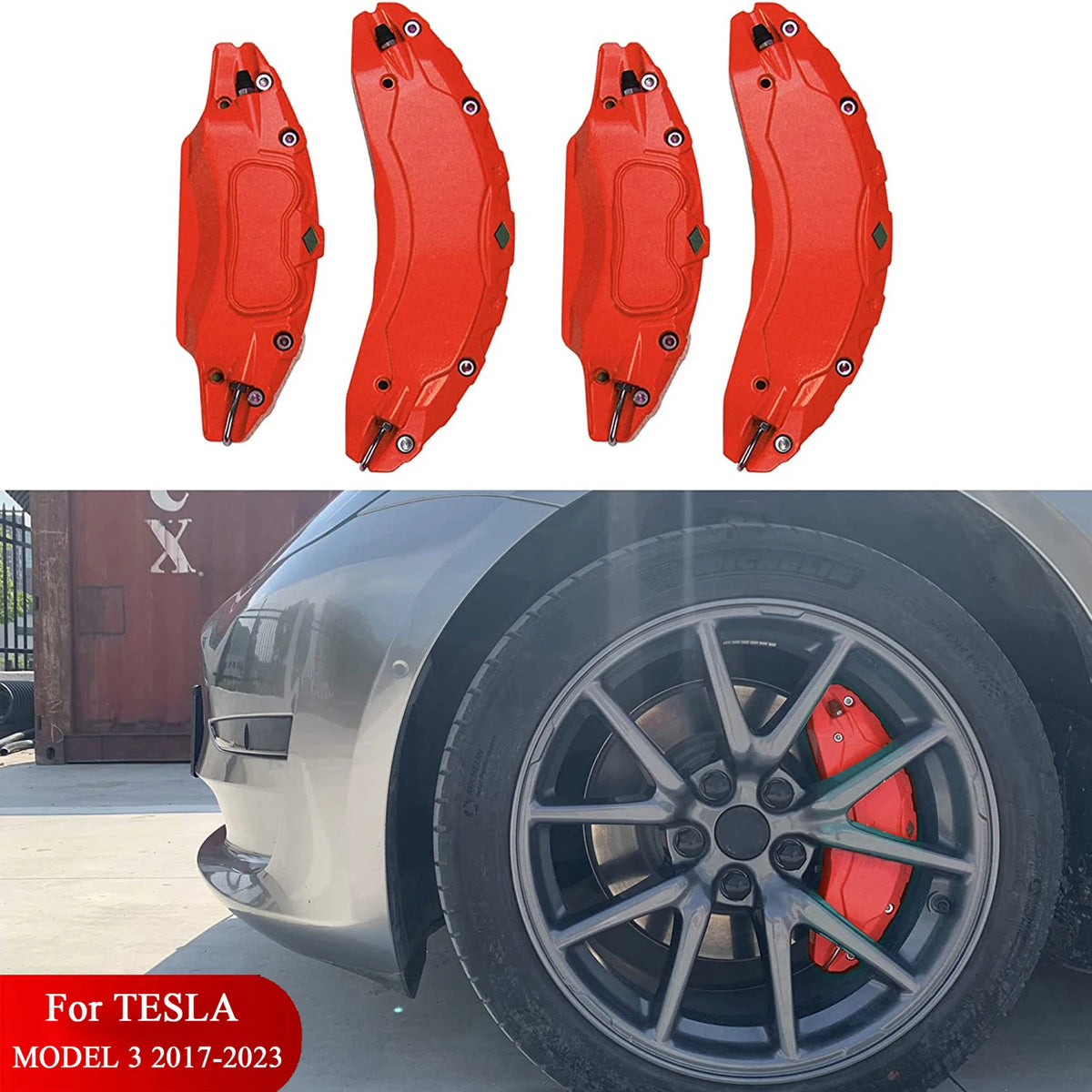 4pcs Brake Caliper Covers for Tesla Model 3 2017 2018 2019 2