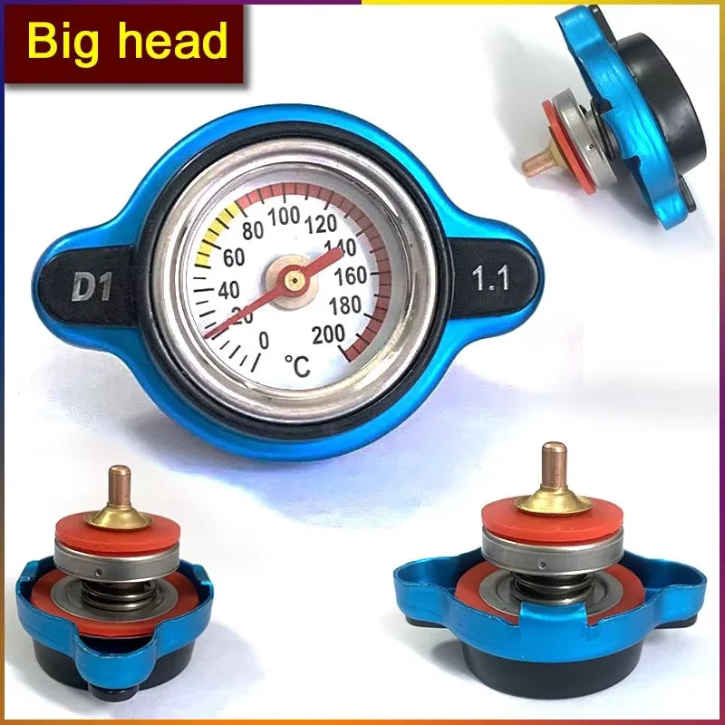 Car Motorcycle Modification Gauge Radiator Cap 0.9/1.1/1.3/1.8bar Small Head And Big Head Tank Cover Thermostatic