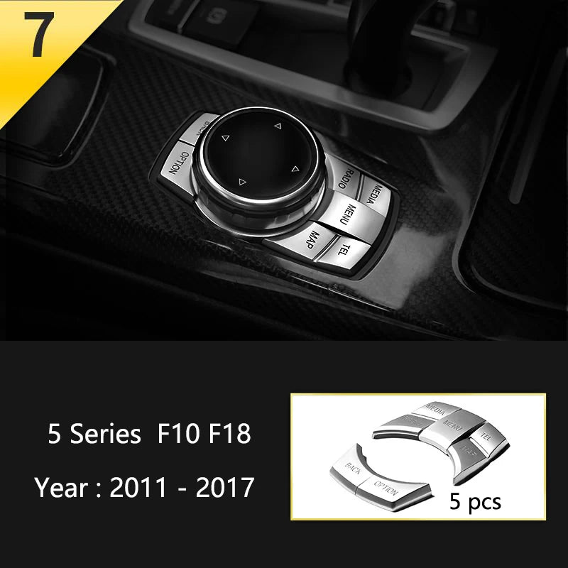 LHD For BMW 5 Series F10 F11 Carbon Fiber Car Central Armrest Box Cover Storage Box Gear Position Panel Decoration Cover Trim