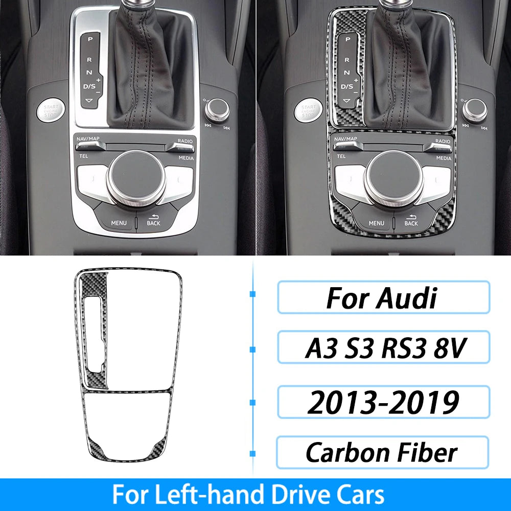 For Audi A3 S3 RS3 8V 2013-2019 Accessories Carbon Fiber Center Console Dashboard Air Vent Panel Trim Set Car Interior Sticker