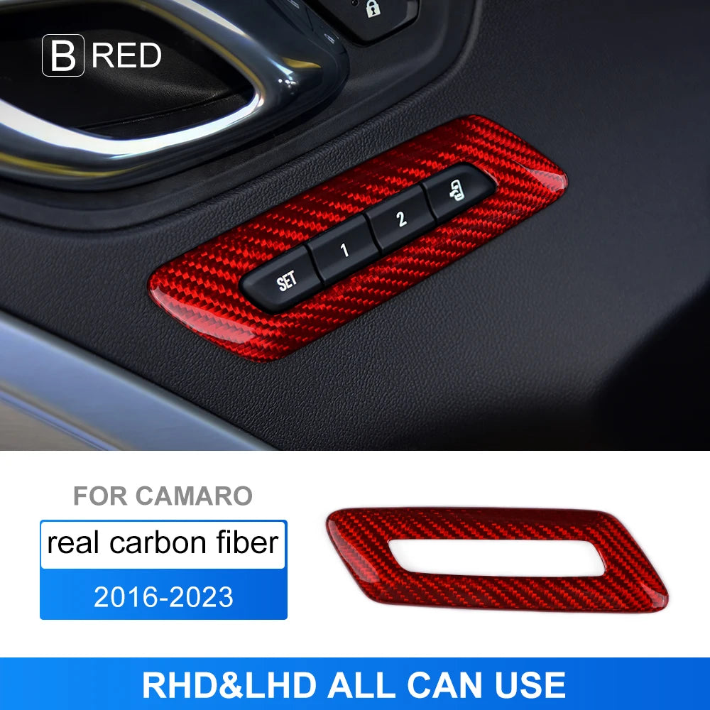 Real Carbon Fiber for Chevrolet Camaro 2016 2017 2018 2019 2020 2021 2022 2023 Car Interior Trim Red Black Accessories Sticker
