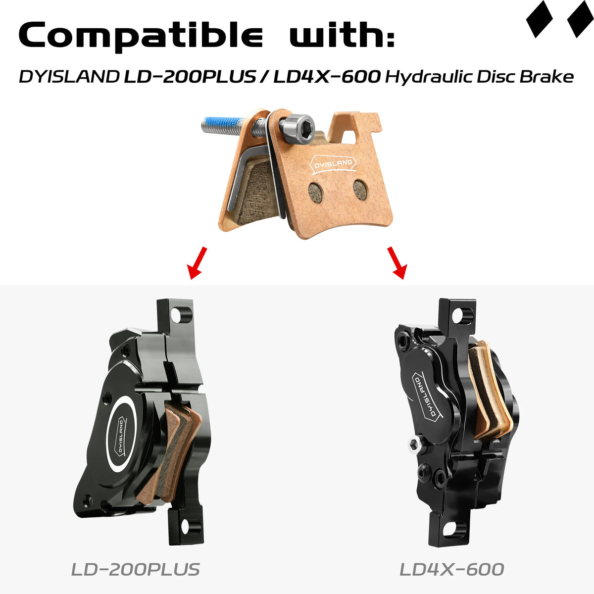 DYISLAND 2-Pairs MT600 Sintered Metal Or Resin E-Bike Disc B