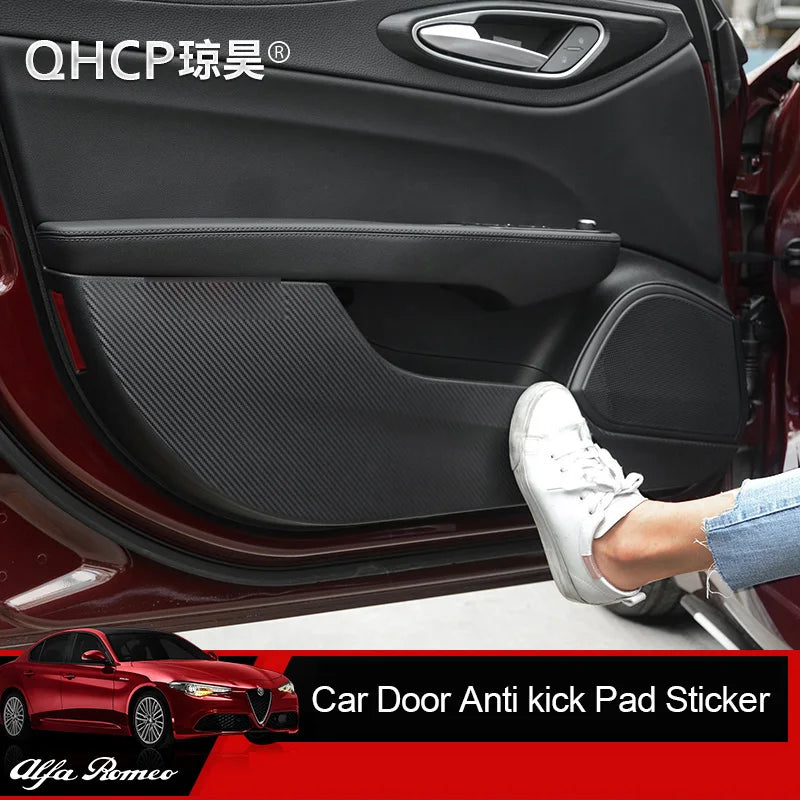 QHCP Car Door Anti kick Sticker Pad Carbon Fiber Anti-dirty 