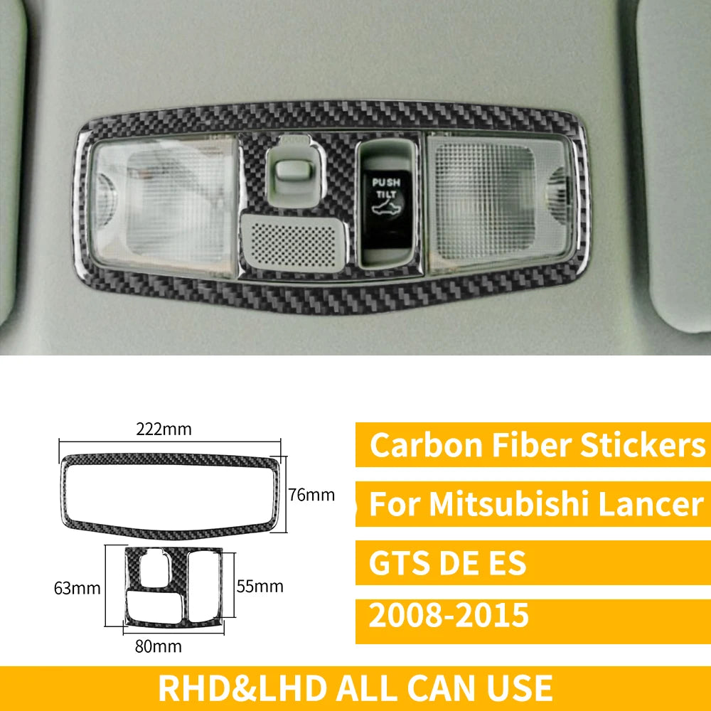 For Mitsubishi Lancer EVO X MR 2008-2015 Carbon Interior Trim Sticker Set Speedometer Window Lifting Storage Car Accessories