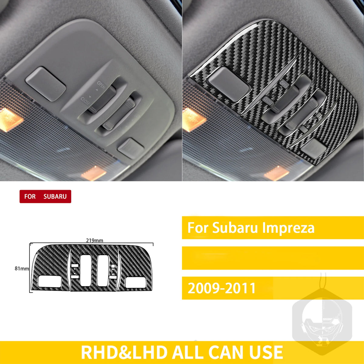 For Subaru Impreza 2009 2010 2011 Accessories Carbon Fiber Car Interior Gear Cuphold Panel CD Air Outlet Cover Trim Sticker