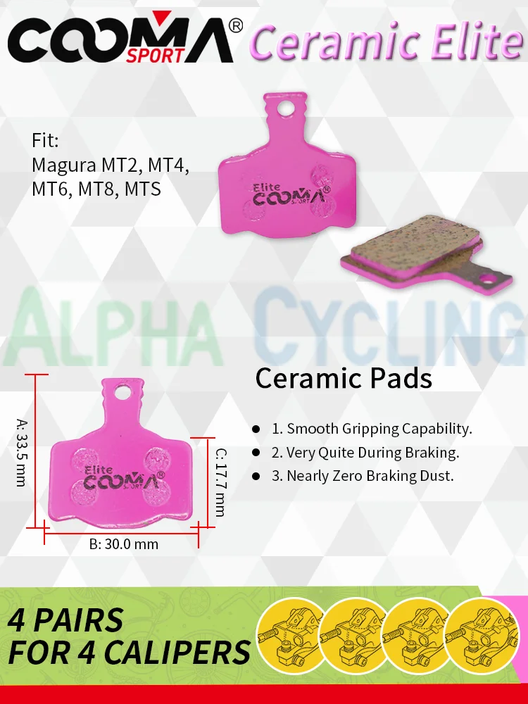 4 Pairs 8 PCS Ceramic Bicycle Brake Pads for SRAM Avid Shima