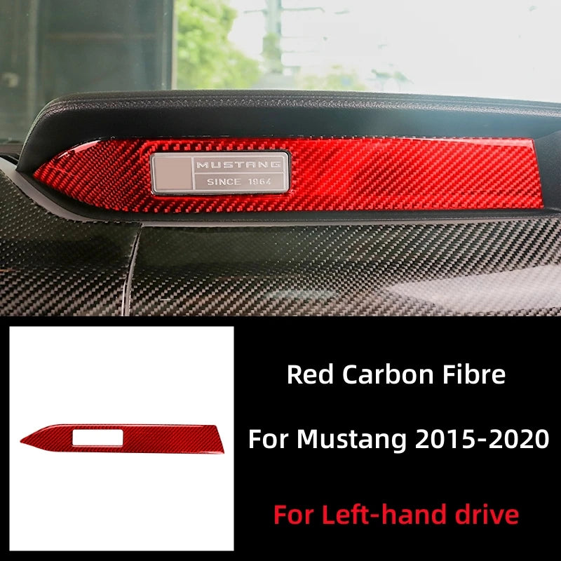 For Ford Mustang 2015-2021 Car Accessories Carbon Fiber Interior Car Dashboard Decoration Strip Sticker Car Styling Trim Cover