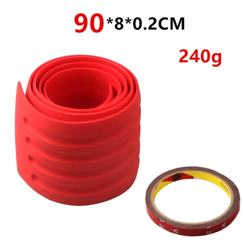 Universal Carbon Fiber Car Trunk Door Guard Strips Sill Plate Protector Rear Bumper Guard Rubber Mouldings Pad Trim Cover Strip