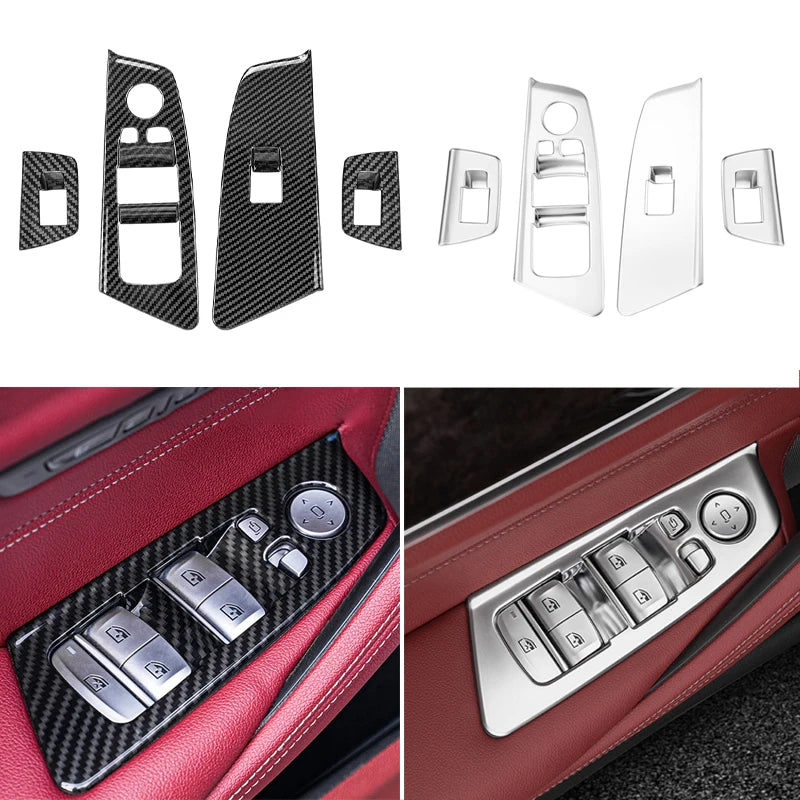 For BMW 5 Series G30 G38 Carbon Fiber LHD Car Window Switch 