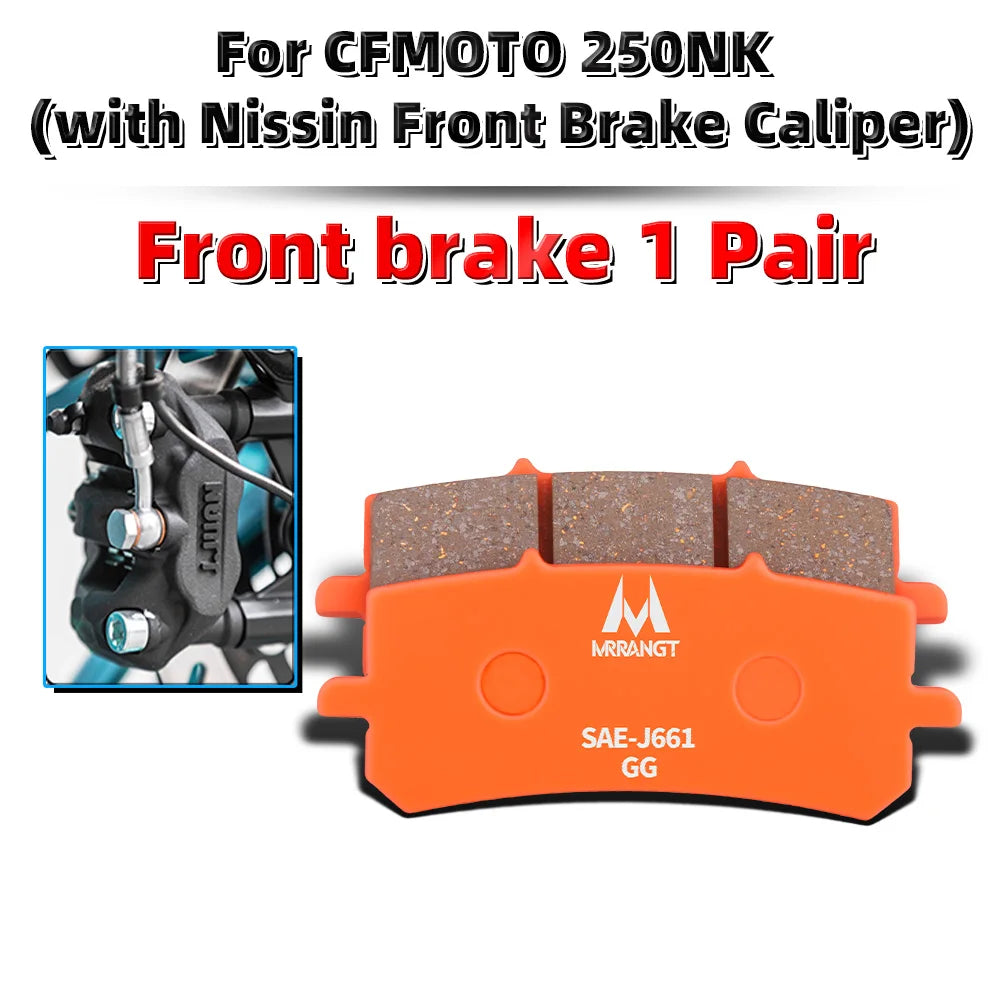 MRRANGT Ceramic Brake Pads Performance Brake Kit fit for CFMOTO 450SR 450NK 450MT 450SR-S 450CL-C 250SR 250NK CLX250 250CL-C
