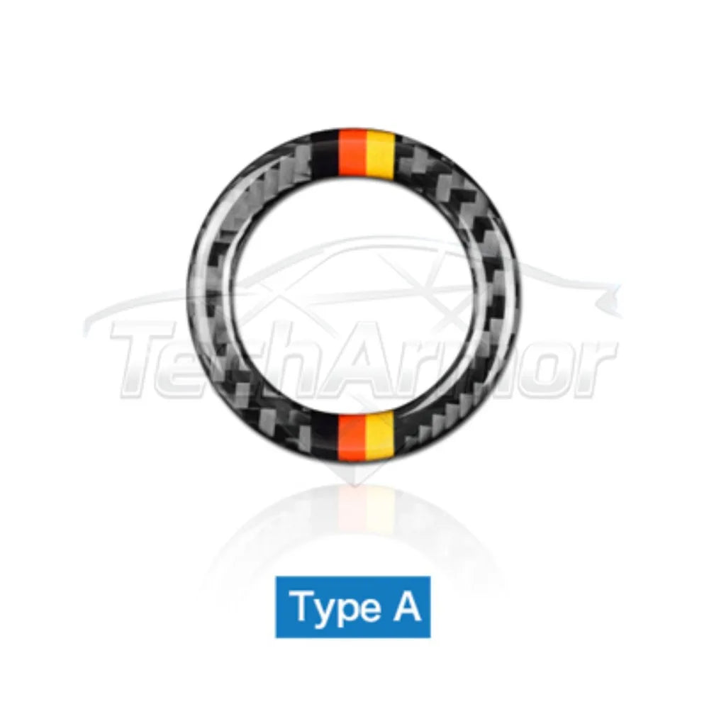 Carbon Fiber Trim Car Ignition Switch Key Hole Ring Start Button Circle Sticker For Mercedes-Benz W203 W204 W212 GLA CLA GLC SLK