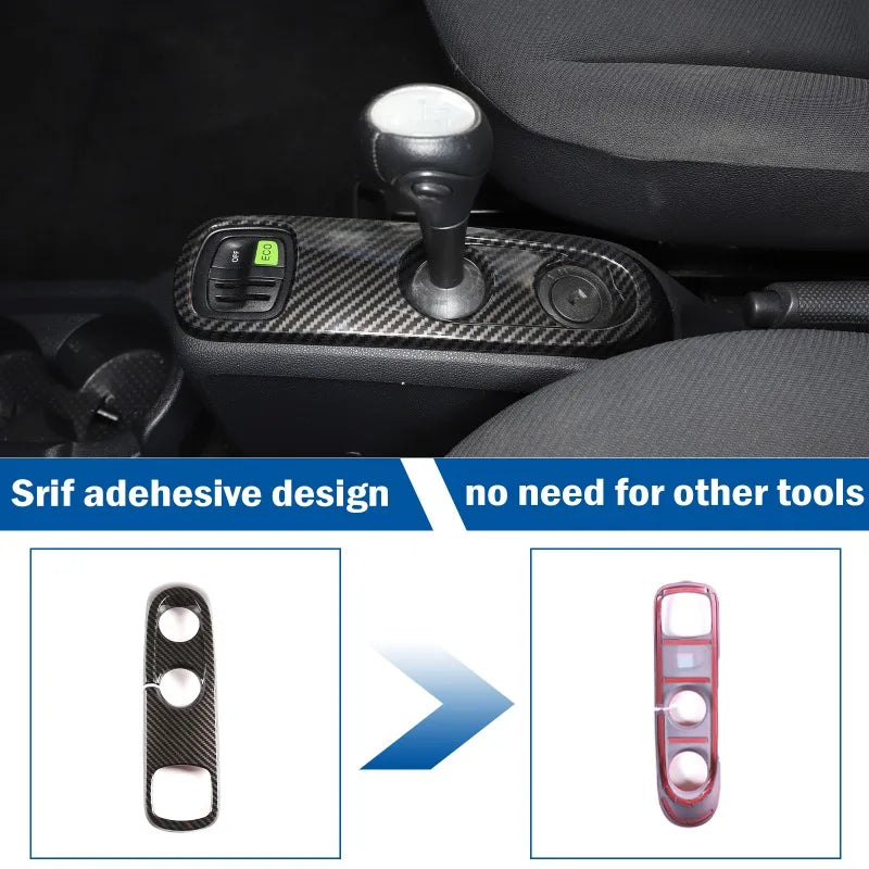 ABS Carbon Fiber Texture Car Center Console Gear Shift Panel