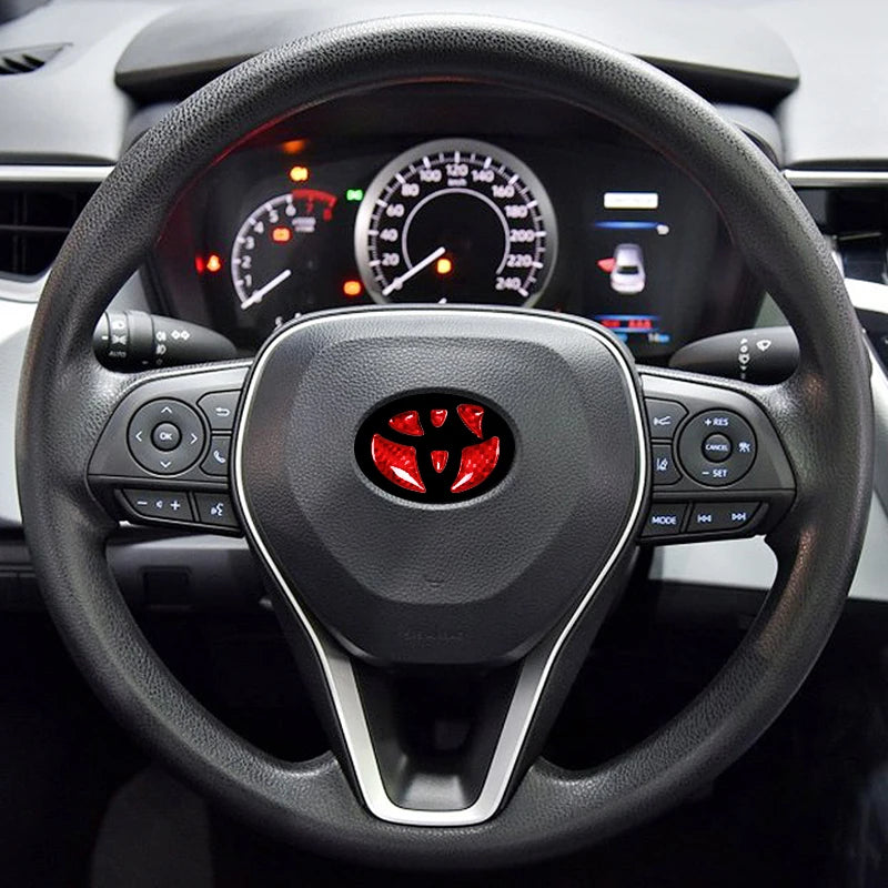 Carbon Fiber Car Steering Wheel Emblem Badge Sticker Glue Tr