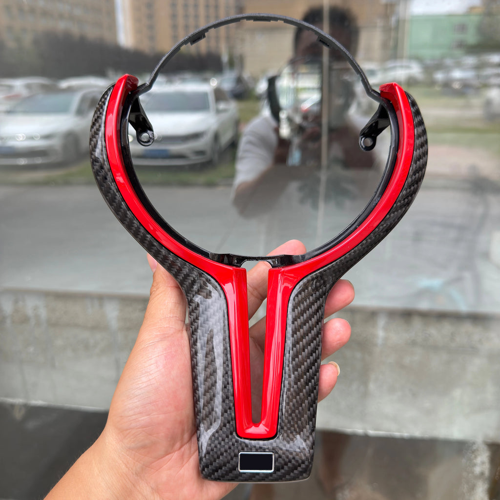Suitable for BMW M4 M2 M3 F87 F80 F82 M6 F06 F12 F13 carbon fiber M power car steering wheel replacement trim auto parts