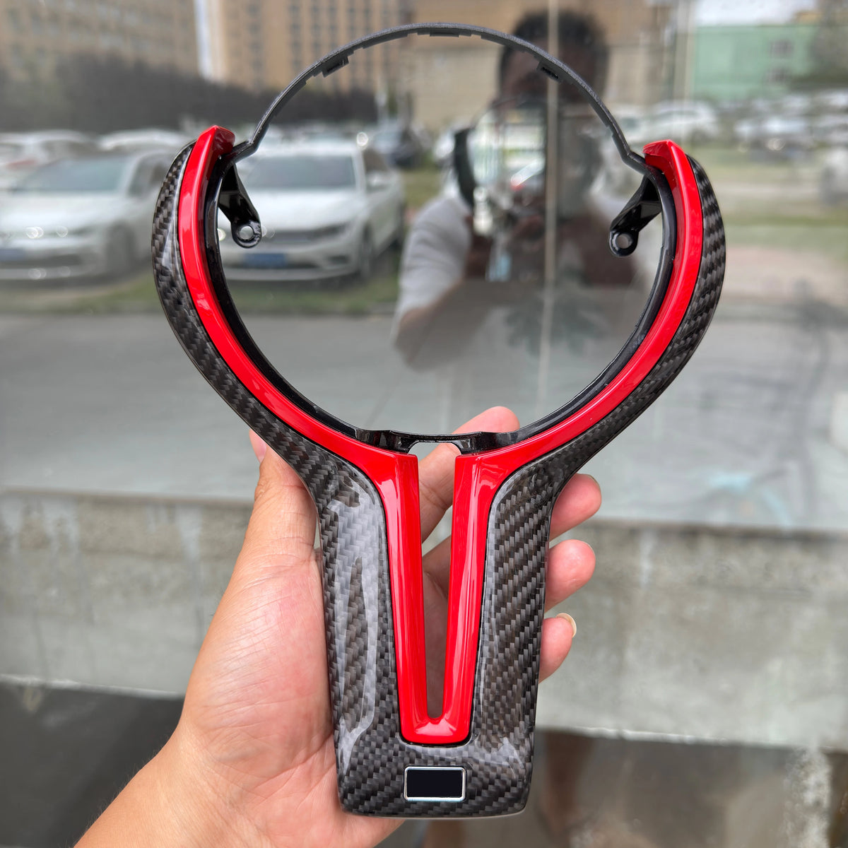 Suitable for BMW M4 M2 M3 F87 F80 F82 M6 F06 F12 F13 carbon fiber M power car steering wheel replacement trim auto parts