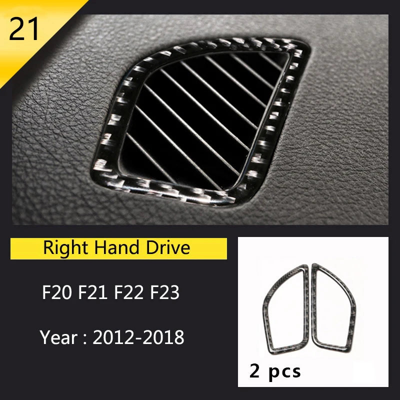 For BMW 1 2 Series F20 F21 F22 F23 Carbon Fiber Car Control CD Panel Cover Trim Air Conditioning Outlet Frame Decoration Sticker