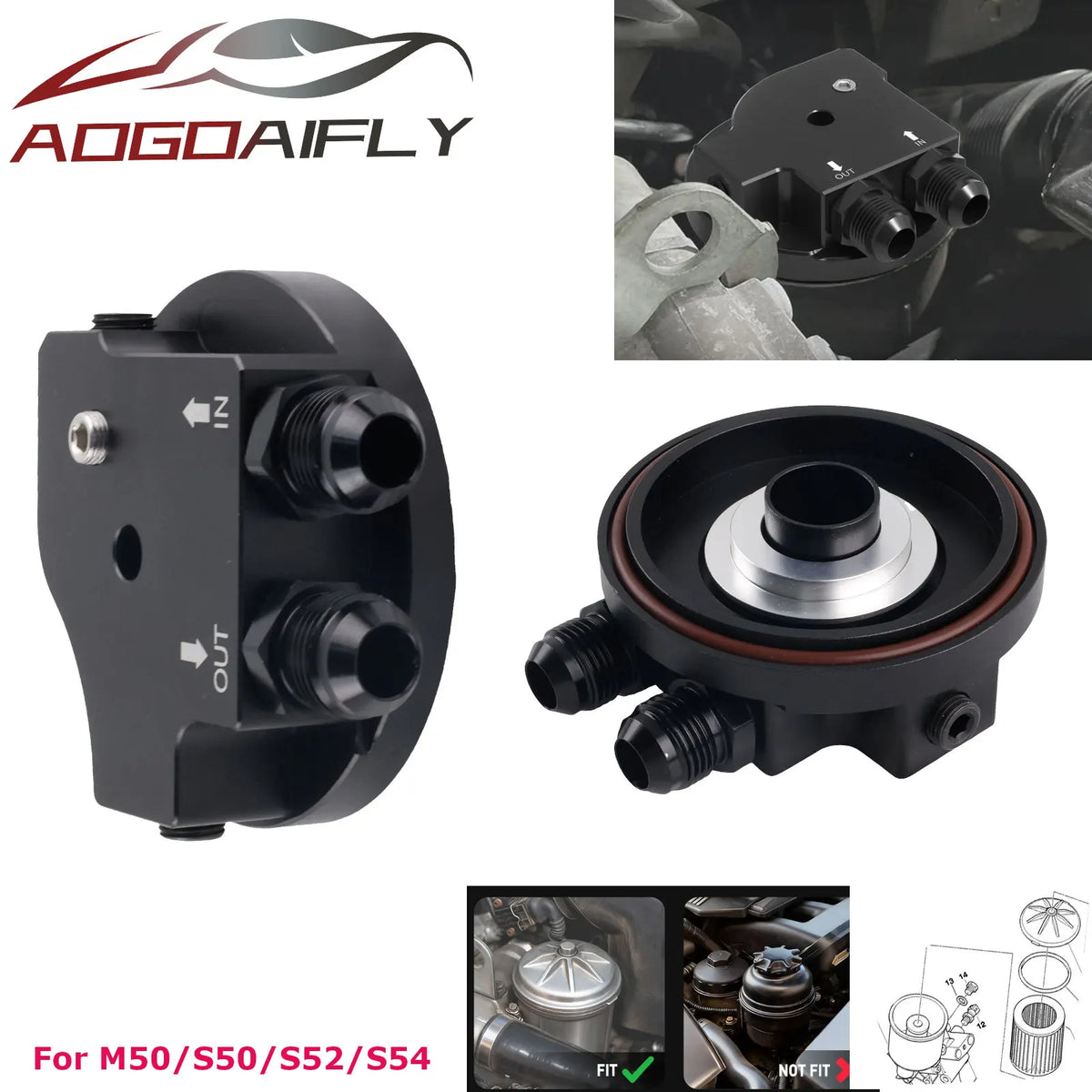 Oil Filter Cap With Cooler Fittings Upgrade Replacement 1142
